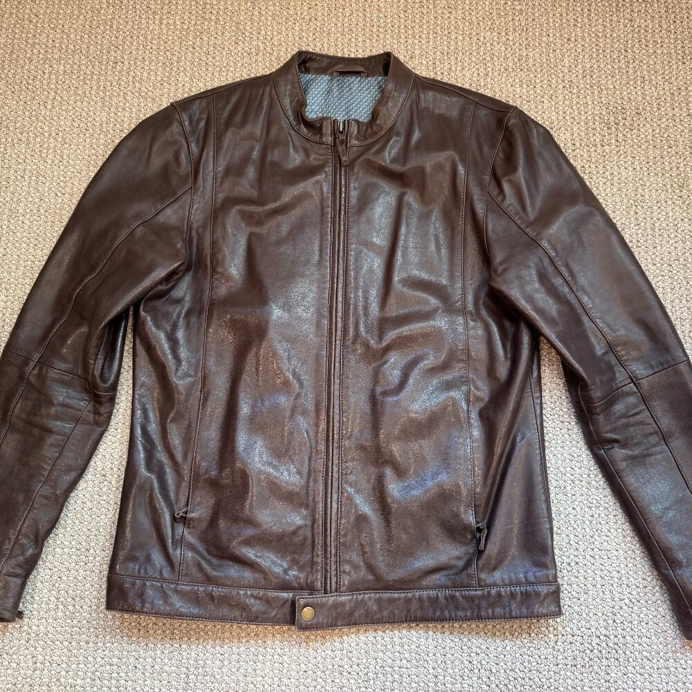 Gorgeous Ted Baker Brown Leather Jacket - Excellent Condition!